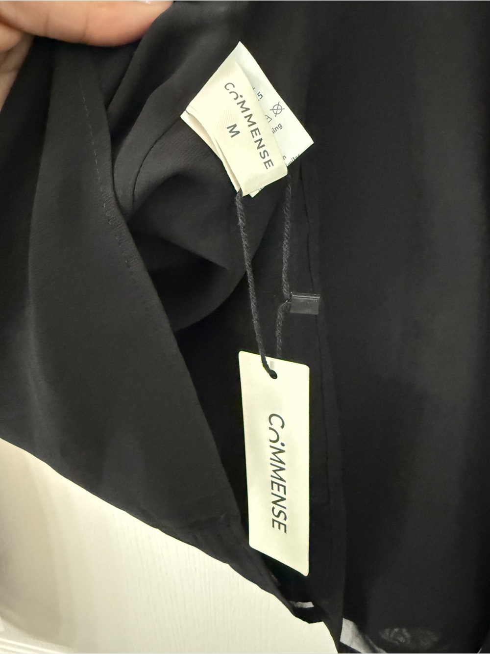 Commense Black Semi-Sheer Chiffon Blouse with Metal Accent - Picture 7 of 7